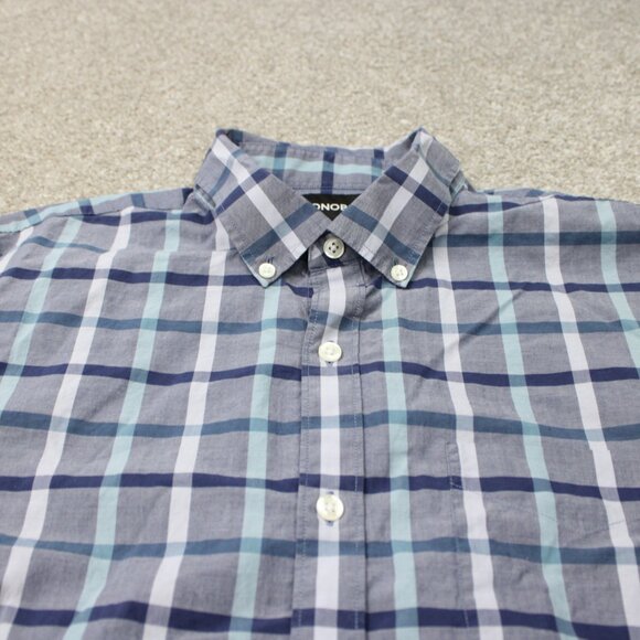 Bonobos Shirt Mens Large Blue Plaid Slim Fit 100% Cotton Long Sleeve Button - Picture 5 of 14